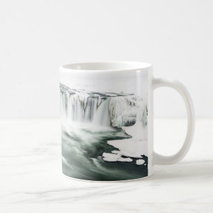 Taza De Café Catarata Godafoss, invierno, Islandia
