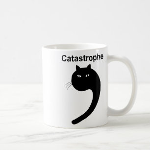 Taza De Café Catástrofe Comma Gato Negro Diciendo Gato Como Ap