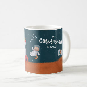Taza De Café Catastronauta caprichosa en el espacio, gatos en M