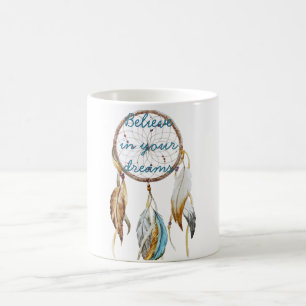 Taza De Café Catcher del sueño turquesa marrón