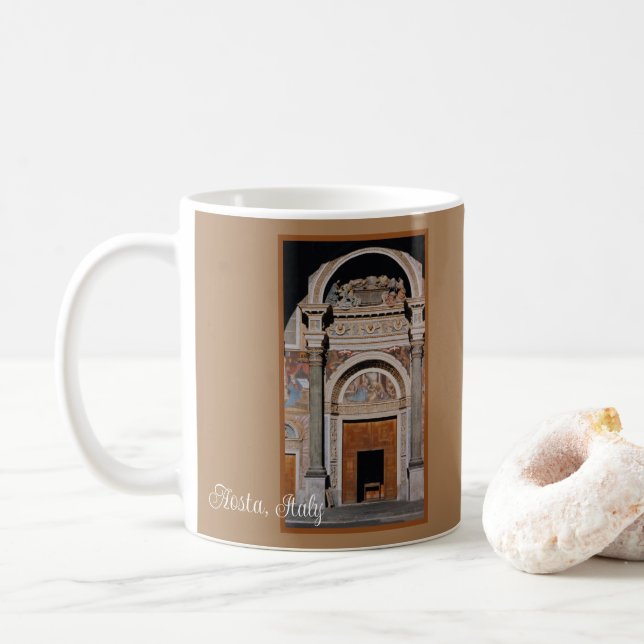 Taza De Café Catedral de Aosta, Italia (Con donut)