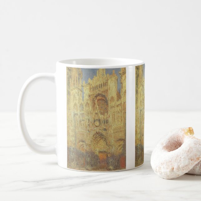 Taza De Café Catedral de Rouen, atardecer de Claude Monet (Con donut)