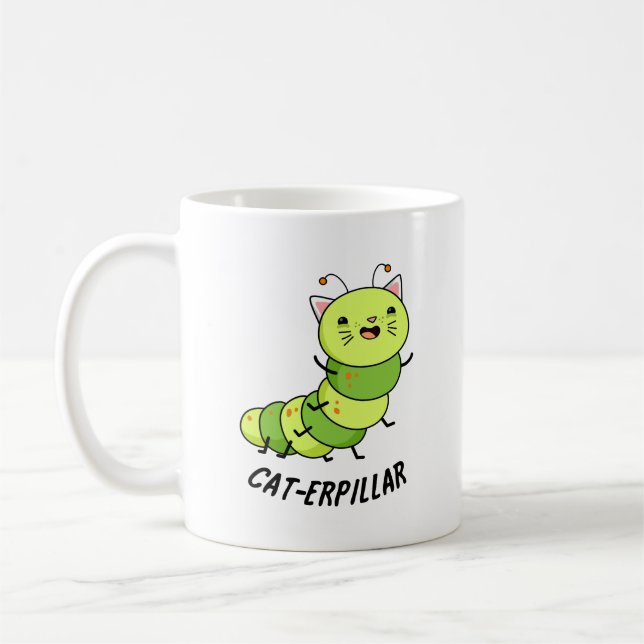 Taza De Café Caterpillar Funny Bug Pun (Izquierda)