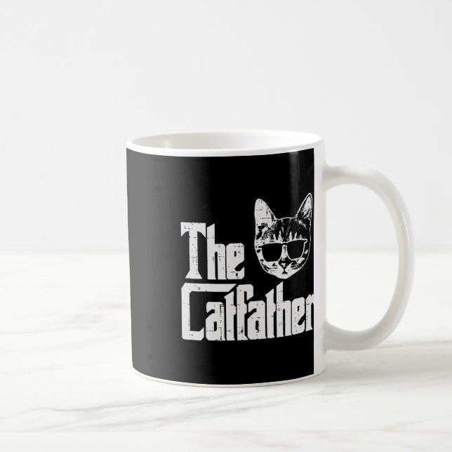 Taza De Café Catfather Funny Dad Day Movie Pun Papa (Derecha)
