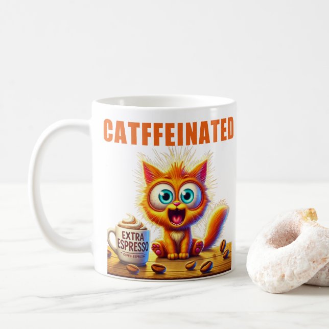 TAZA DE CAFÉ CATFFEINADO (Con donut)