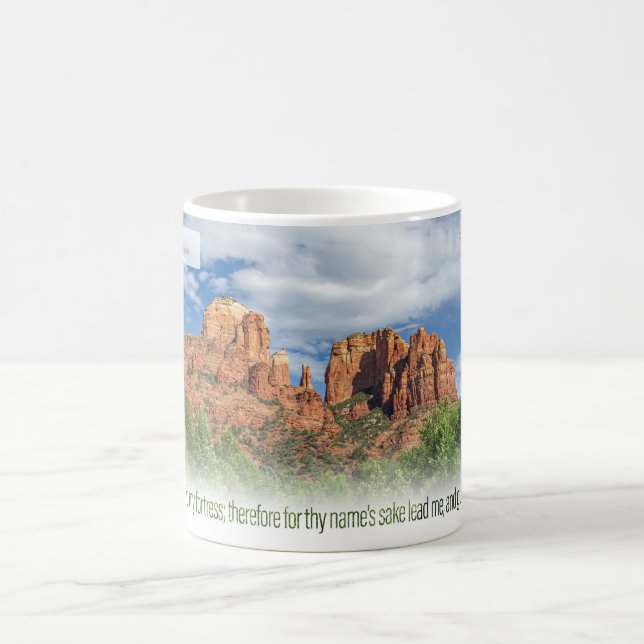 Taza De Café Cathedral Rock Psalm 31:3 KJV (Centro)