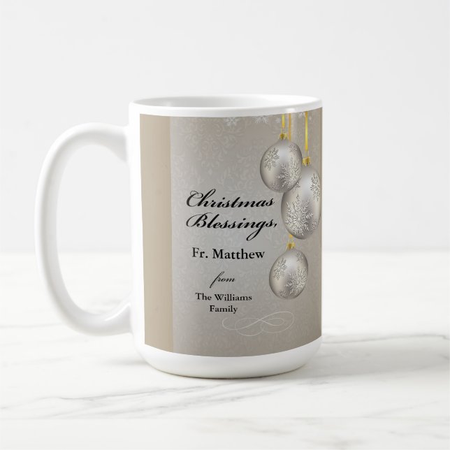 Taza De Café Catholic Priest Christmas Elegant Hanging Ornament (Izquierda)