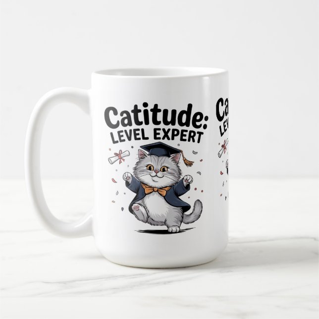 Taza De Café Catitud: Gobiernan el mundo con estilo" (Izquierda)