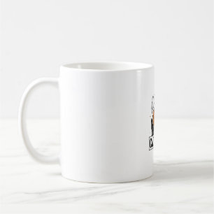 Taza De Café Catloween Gato Negro Fantasma Diseño Vectorial de