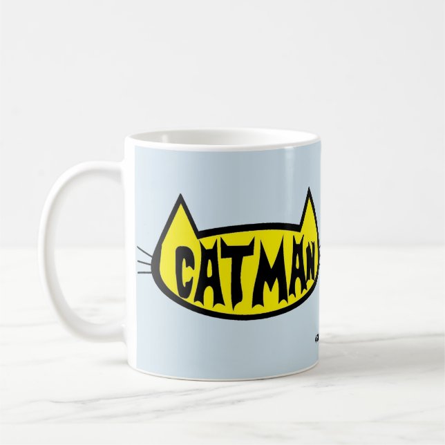 TAZA DE CAFÉ "CATMAN" MENOS CAT LOVER RETRO LOGO (Izquierda)