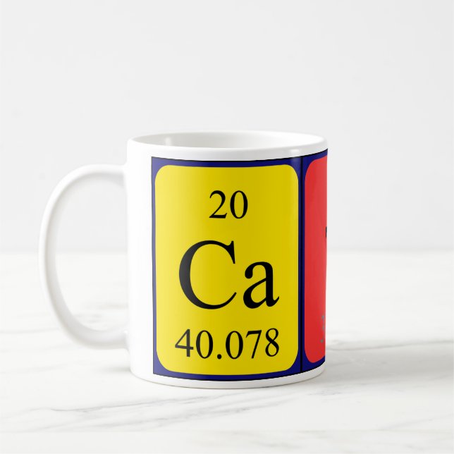 Taza De Café Cato periódica nombre de tabla mug (Izquierda)
