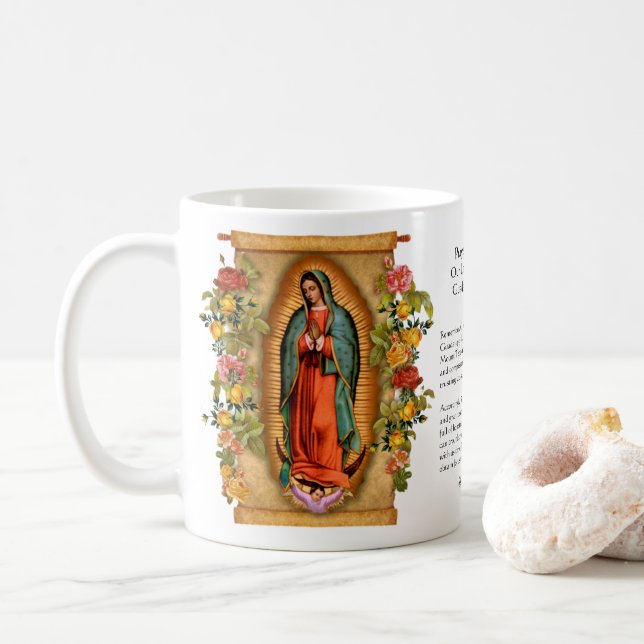 Taza De Café Católica España Guadalupe Virgen Religiosa María (Con donut)