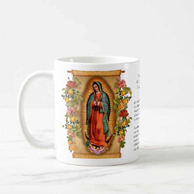 Taza De Café Católica España Guadalupe Virgen Religiosa María (Izquierda)