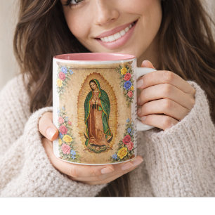 Taza De Café Católica española Guadalupe Religiosa Virgen María