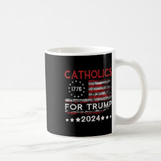 Taza De Café Católicos De La Bandera Estadounidense Trump 2024