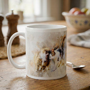 Taza De Café Cats Best Friends Forever acuarela
