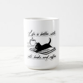Taza De Café Cats, books and coffee