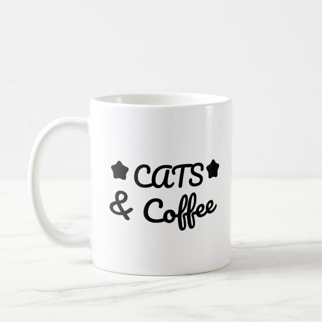 Taza De Café Cats & Coffee -  Cat Lover Gift (Izquierda)