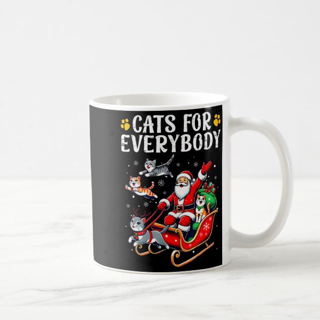 Taza De Café Cats For Everybody Christmas Cat Funny Xmas Men Wo (Derecha)
