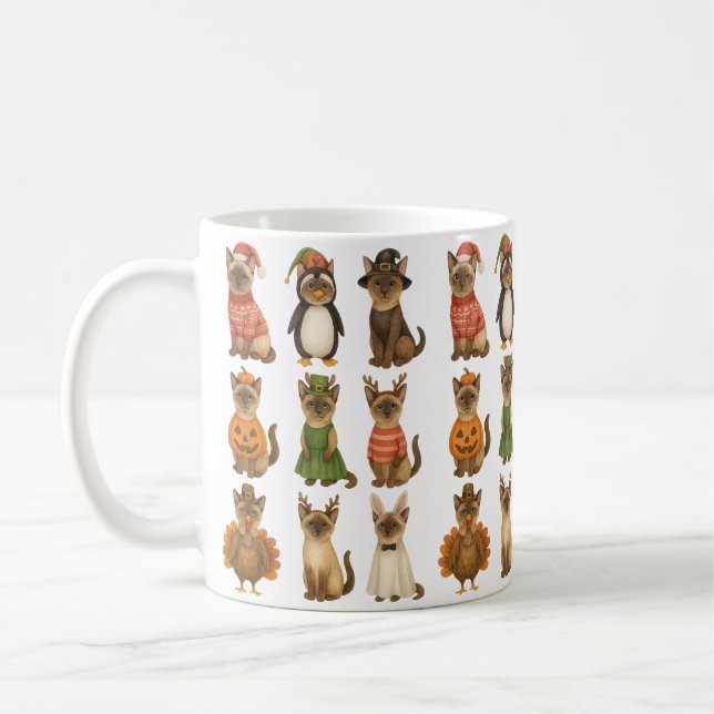 Taza De Café Cats for Holiday Seasons halloween valentine Xmas