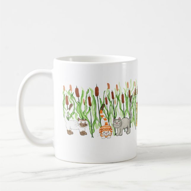 Taza De Café Cats in CatTails (Izquierda)