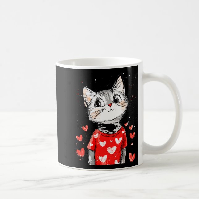 Taza De Café Cats Lover Heart Girls Kitten Valentine’s Day Wome (Derecha)