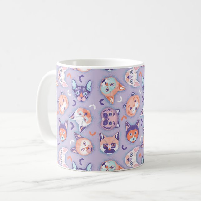 Taza De Café Cats pastel de Halloween (Anverso izquierdo)