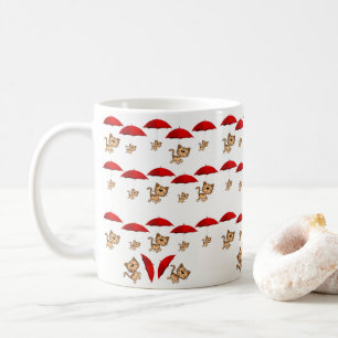 Taza De Café Cats Red Umbrellas Mug