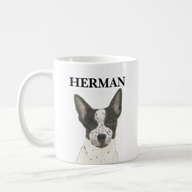 Taza De Café Cattledog para curadores blancos y negros personal (Izquierda)