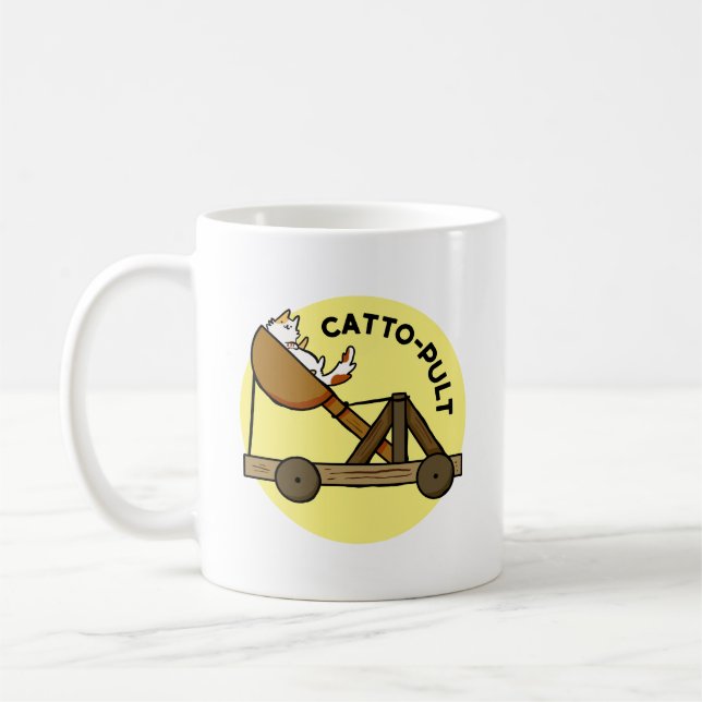 Taza De Café Catto-pult Cat Pun Mug (Izquierda)