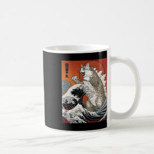 Taza De Café Catzilla Cat Arte Japonés Gracioso Gato Para Hombr