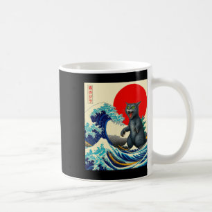 Taza De Café Catzilla Cat Arte Japonés Gracioso Regalos De Gato