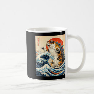 Taza De Café Catzilla Gato Arte Japonés Regalos Divertidos de G