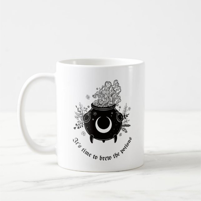 Taza De Café Cauldron de brujas divertido (Izquierda)