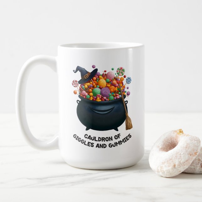 Taza De Café Cauldron Of Giggles And Gummies (Con donut)