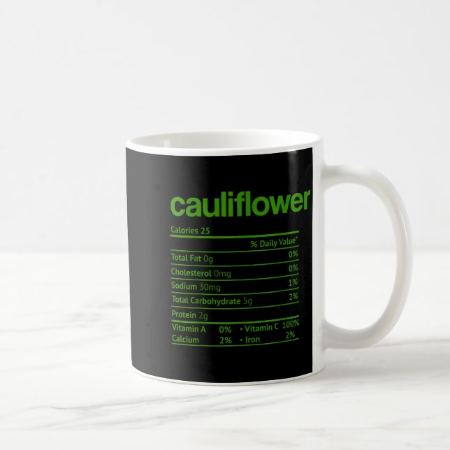 Taza De Café Cauliflower Nutrition Fact Funny Thanksgiving Chri (Derecha)