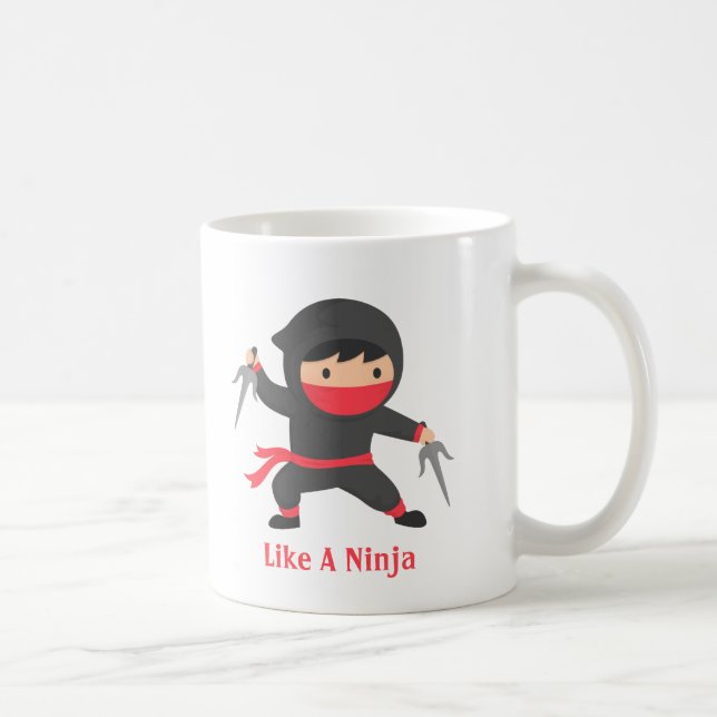 Taza De Café Cautela Ninja con las armas de Sai para los niños (Derecha)
