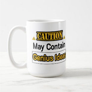 Taza De Café Cautiion Genius Ideas Divertido regalo de oficina