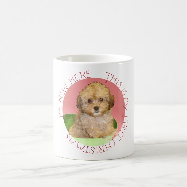 Taza De Café Cavachon cachorro primera Navidad (Centro)