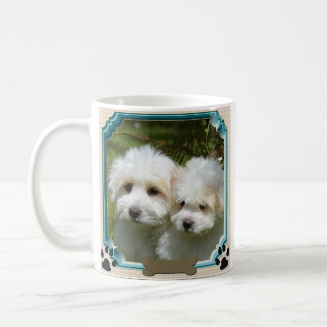Taza De Café Cavachon Mug, foto de perro personalizada (Izquierda)