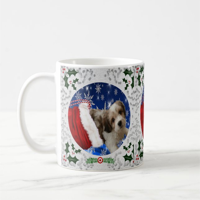 Taza De Café Cavachon Mug, perro Navidad (Izquierda)