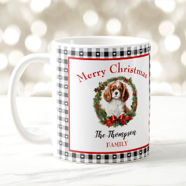 Taza De Café Cavalier Charles Dog Name Gingham Navidad Mug