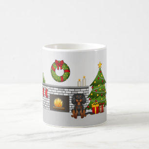 Taza De Café Cavalier de color negro y marrón en una habitación