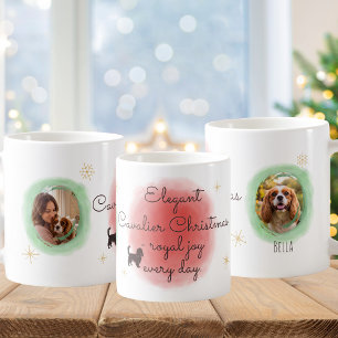 Taza De Café Cavalier de Navidad en acuarela – Festivo elegante