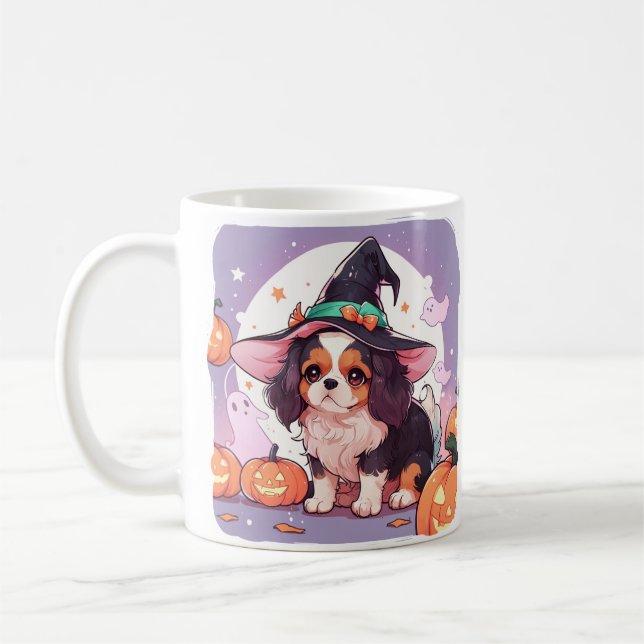 Taza De Café Cavalier King Charles gorra de brujas pastel Hallo (Izquierda)