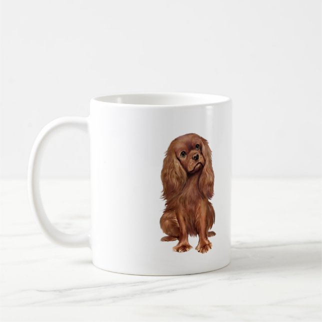 Taza De Café Cavalier King Charles - Ruby (Izquierda)