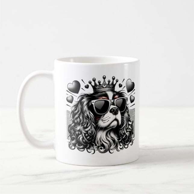 Taza De Café Cavalier King Charles Spaniel Adorable Puppy (Izquierda)