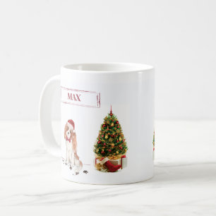 Taza De Café Cavalier King Charles Spaniel Navidades graciosos 