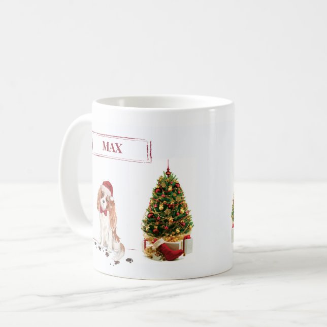 Taza De Café Cavalier King Charles Spaniel Navidades graciosos  (Anverso izquierdo)