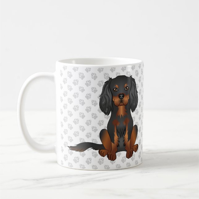 Taza De Café Cavalier King Charles Spaniel negro y marrón & Hue (Izquierda)